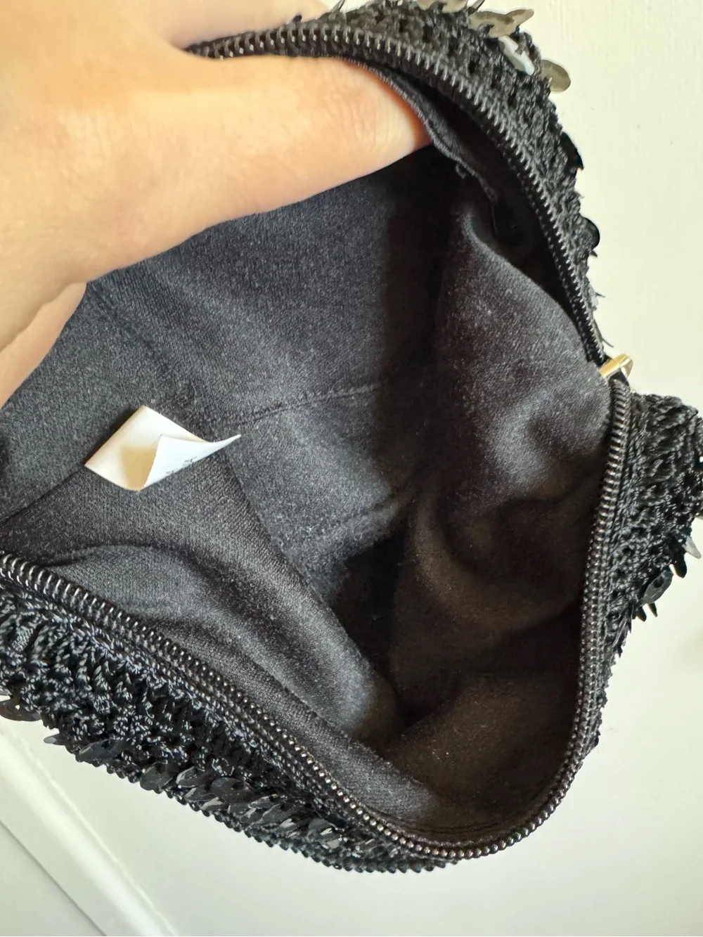 Y2K Bisou Bisou Black Sequin Shoulder Bag